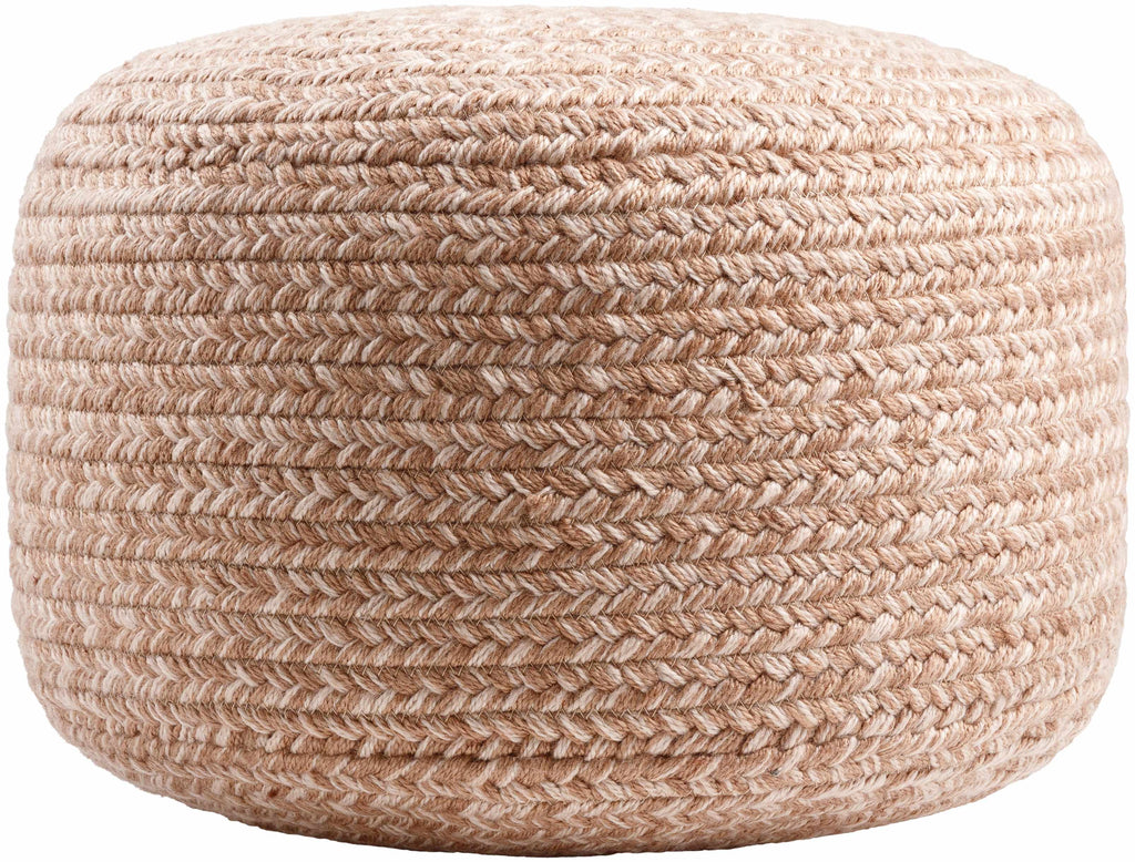 Tonanitla Natural Fiber Blush Knitted Outdoor Pouf