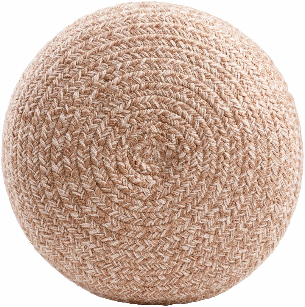 Tonanitla Natural Fiber Blush Knitted Outdoor Pouf