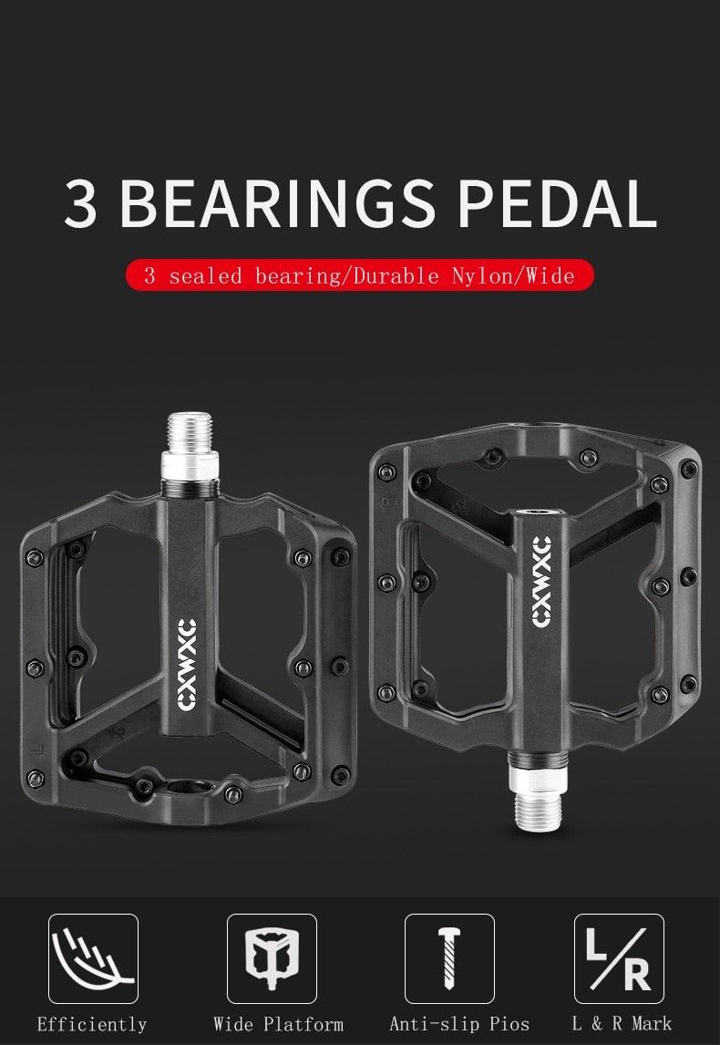 Ultralight Flat Pedals Nylon Bicycle Pedal Mountain Bike Platform Pedals 3 Sealed Bearings Cycling Pedals For Bicycle Mountain Bike Pedals Pedals Bicycle Flat Pedals Bearing Lightweight Platform For Road Mountain Bike