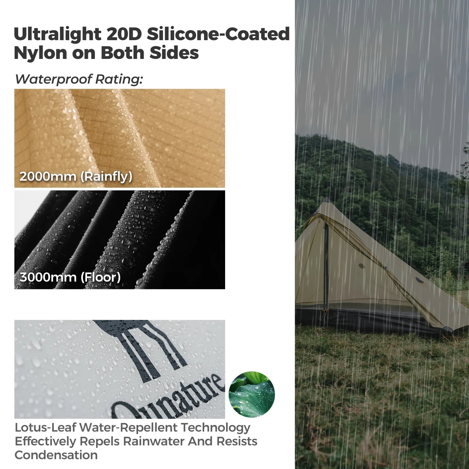 Ultralight Tent Rodless Rainproof Easy Setup for Outdoor Camping - PhishStones Products