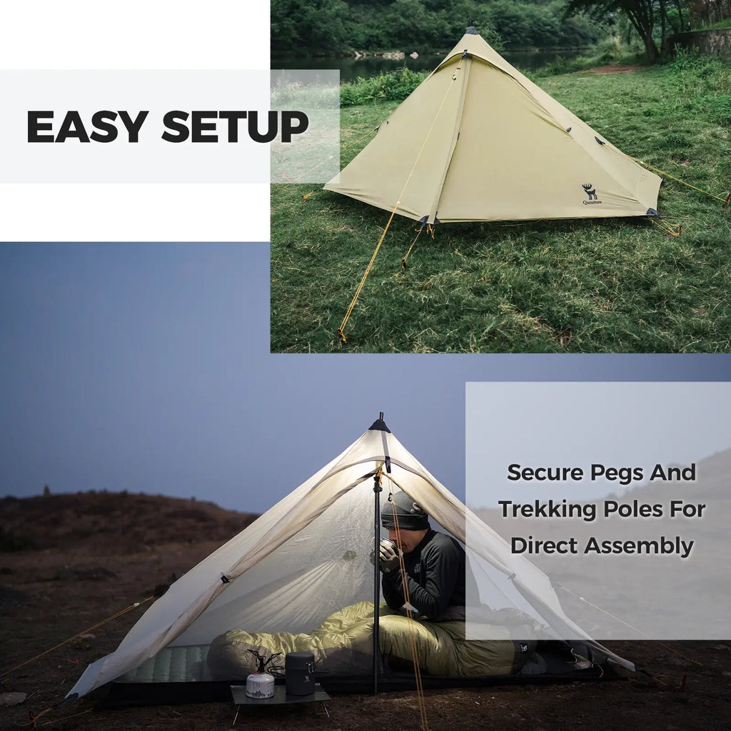 Ultralight Tent Rodless Rainproof Easy Setup for Outdoor Camping - PhishStones Products