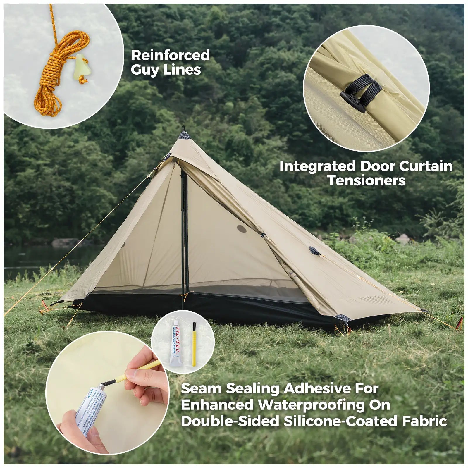 Ultralight Tent Rodless Rainproof Easy Setup for Outdoor Camping - PhishStones Products