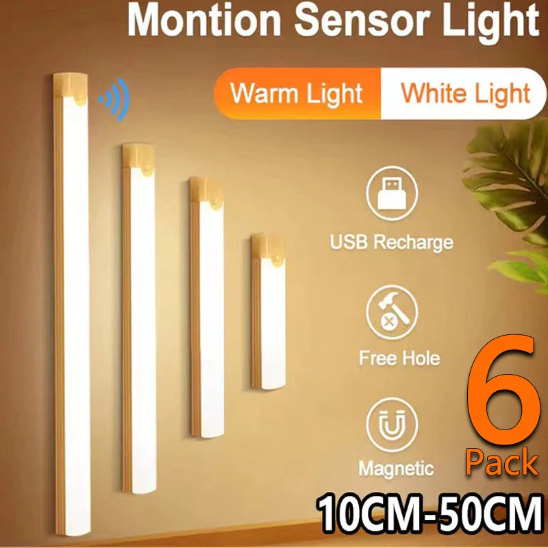 Under - Cabinet Rechargeable LED Motion Sensor Strip Light Magnetic Battery - Operated for Kitchen Cabinet Closet — 10/20/30/50cm (3.9/7.9/11.8/19.7 in) - PhishStones Products