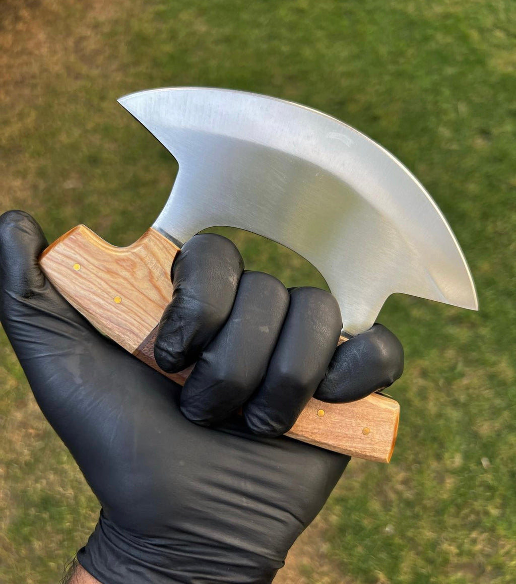 Unique Custom Made J2 Steel Ulu Knife - PhishStones Products