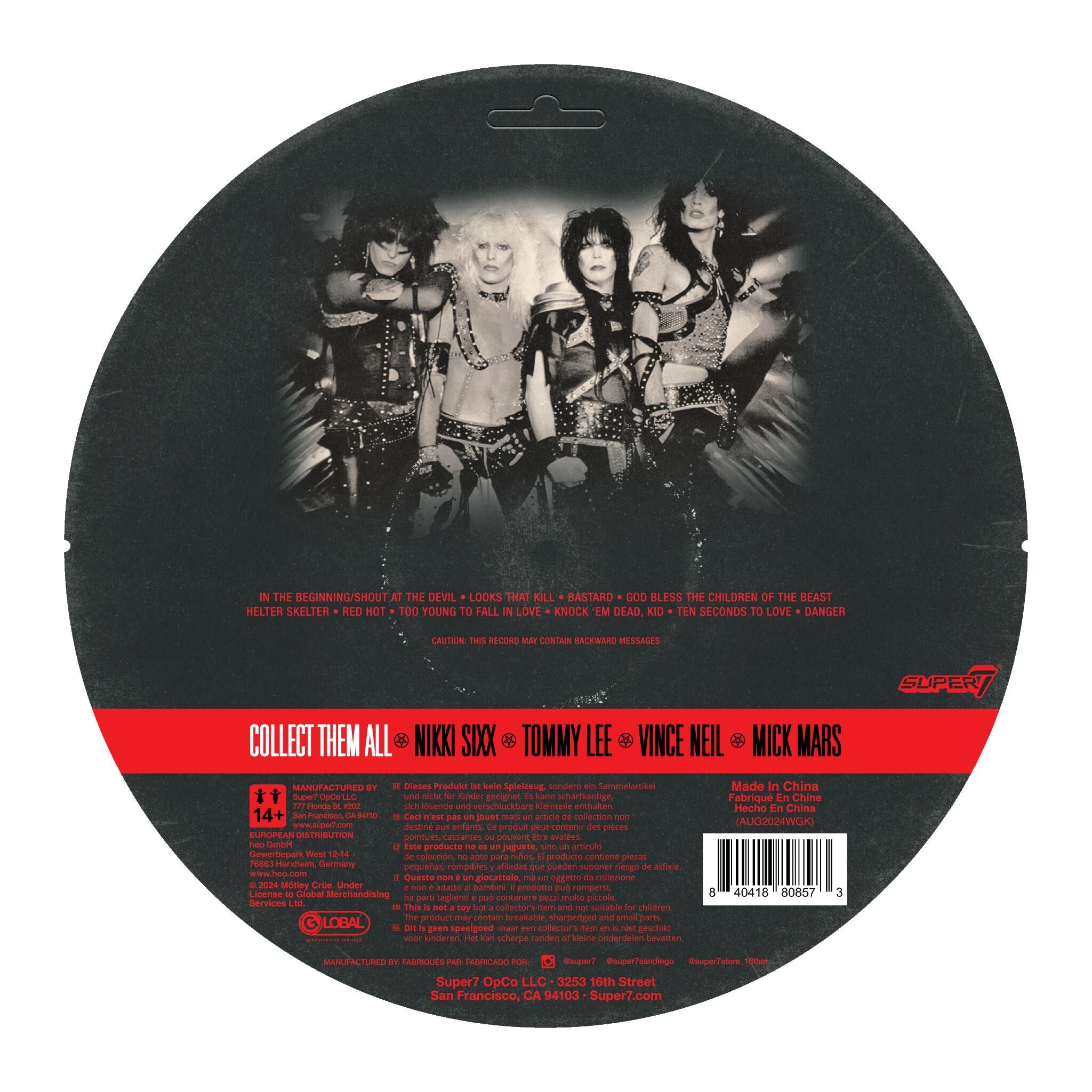 Super7 x Mötley Crüe - Tommy Lee (Shout At The Devil B&W)  ReAction Figure