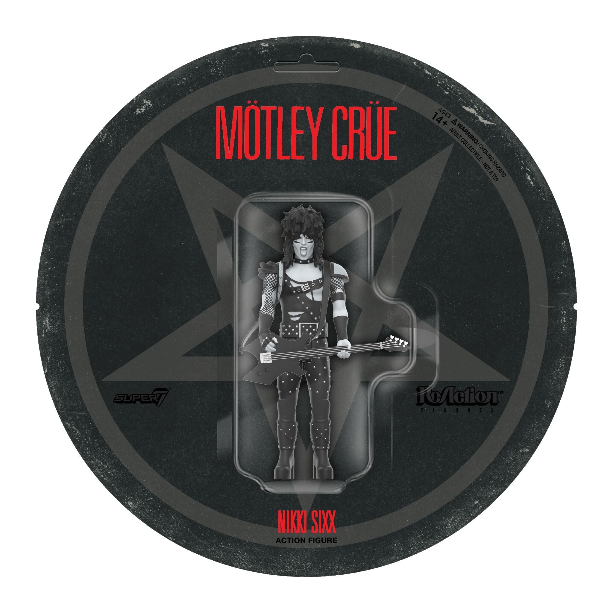 Super7 x Mötley Crüe - Nikki Sixx (Shout At The Devil B&W) ReAction Figure