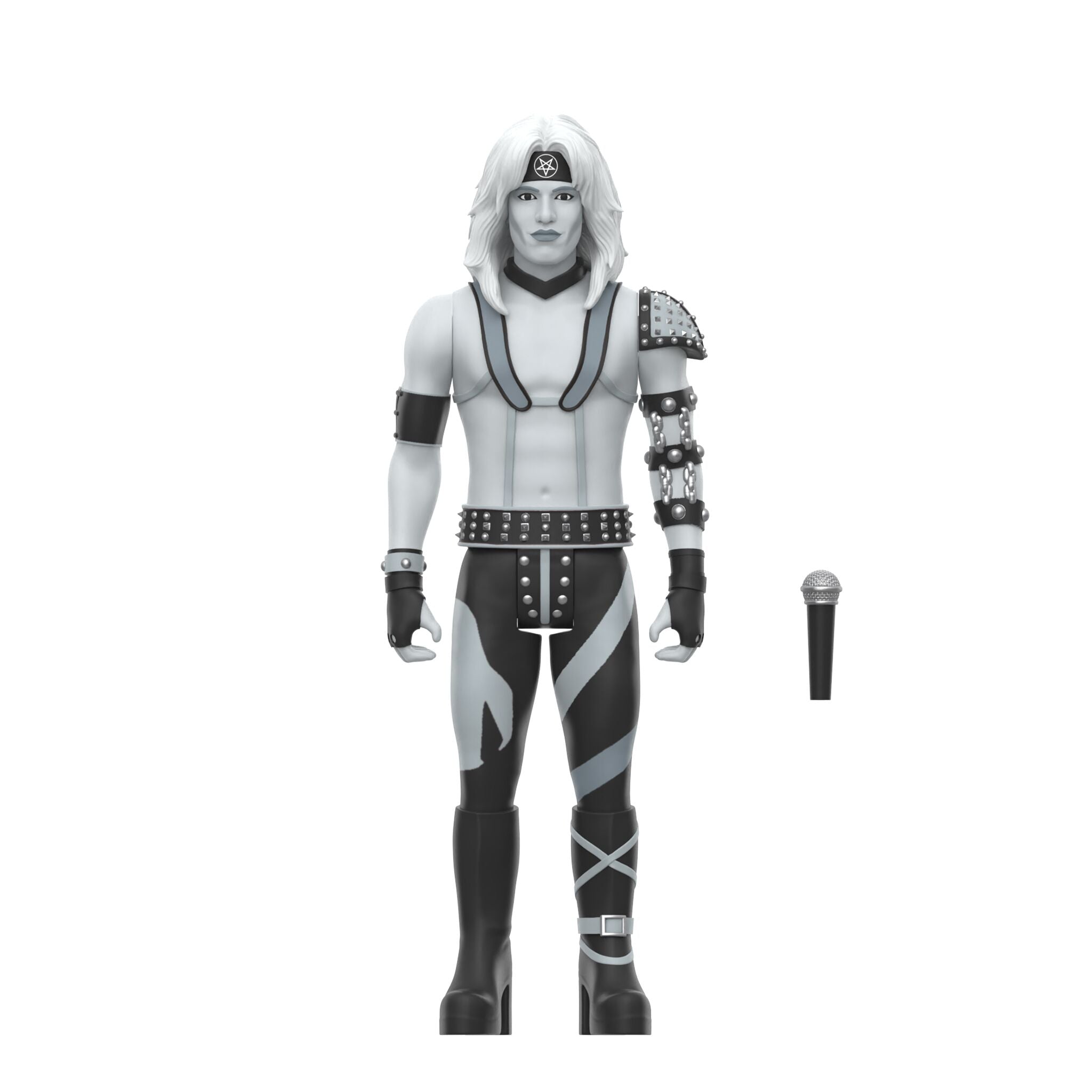 Super7 x Mötley Crüe - Mick Mars, Nikki Sixx, Tommy Lee & Vince Neil (Shout At The Devil B&W) ReAction Figures