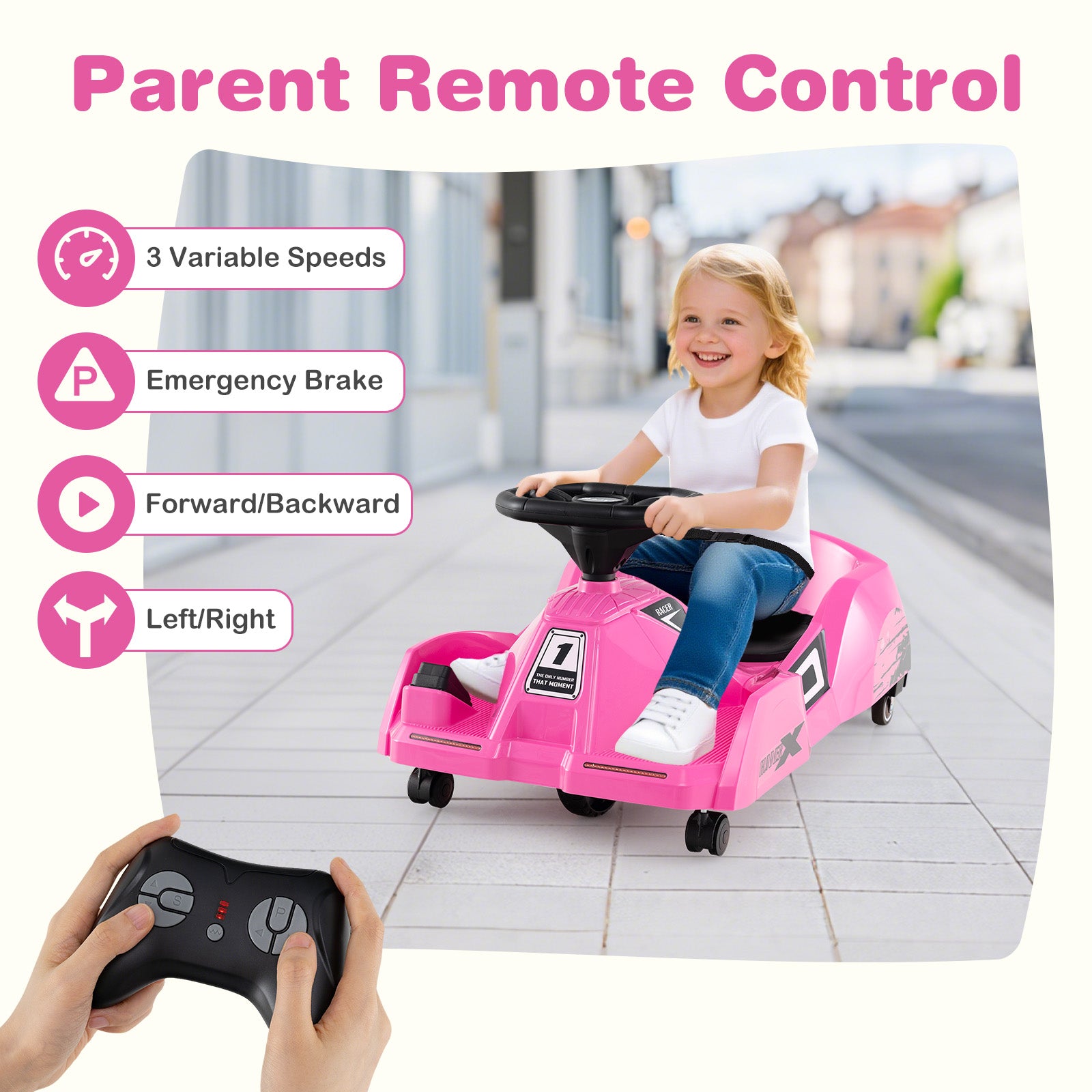 12V Electric Cleaning Go Kart with Detachable Mop and Remote Control
