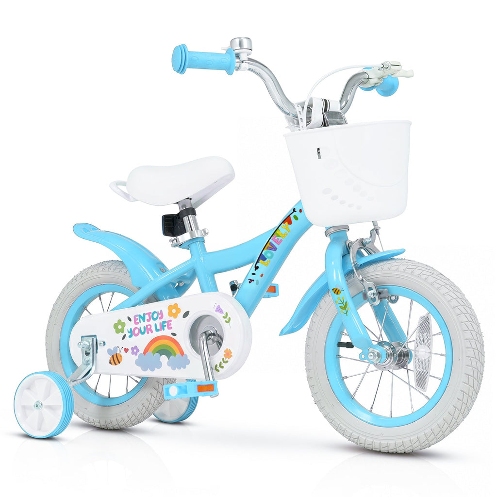 Girls Bike 12-18 Inch with Training Wheels and Basket