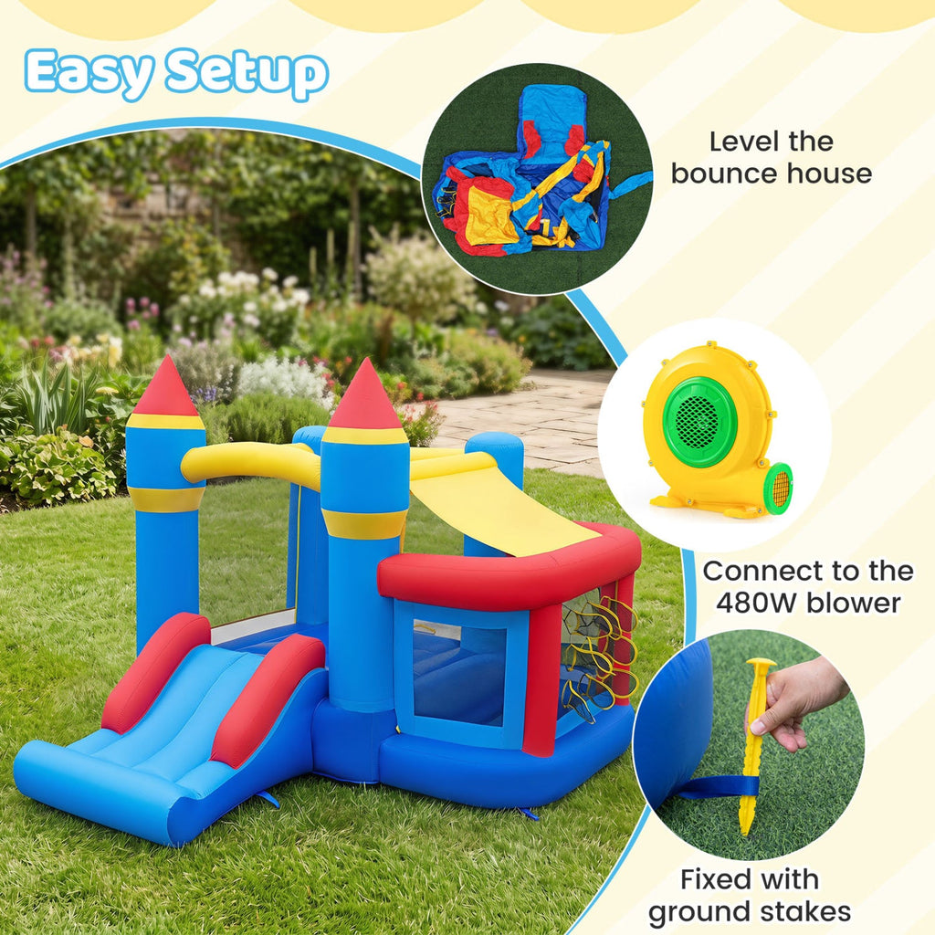 Inflatable Bounce House with Slide and Ball Pit for Kids