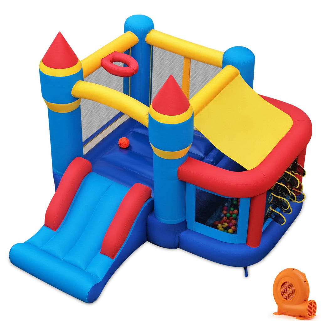 Inflatable Bounce House with Slide, Ball Pit & 550W Blower