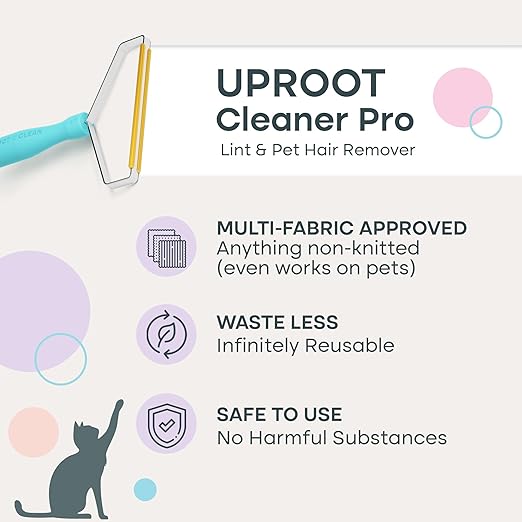 Uproot Cleaner Pro Pet Hair Removal Tool - Special Dog Hair Remover Multi Fabric Edge and Carpet Rake by Uproot Clean - Cat Fur Remover for Couch, Pet Towers, Rugs, Cat Mats and Trunks & Much More - PhishStones Products