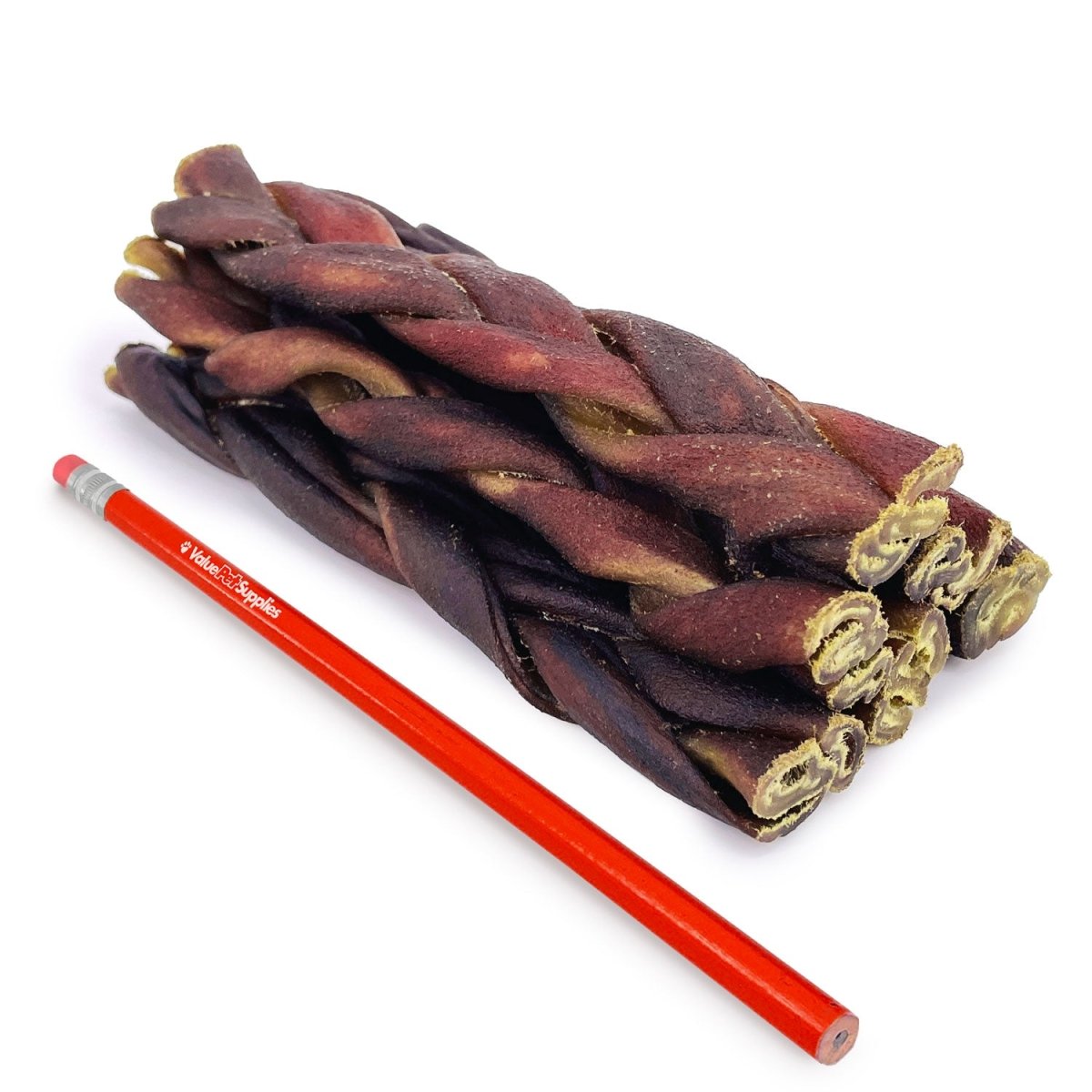 ValueBull USA Collagen Braid Beef Large Dog Chews, Medium 6 Inch 10 Count