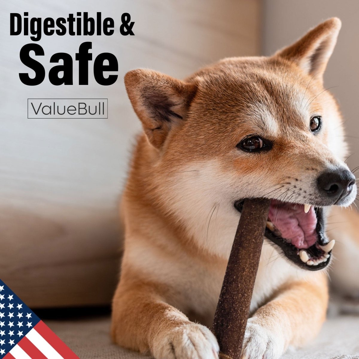 ValueBull USA Collagen Sticks for Dogs, 6 Inch Super Jumbo Chews, Natural Long-Lasting Dog Treats, 25 Count