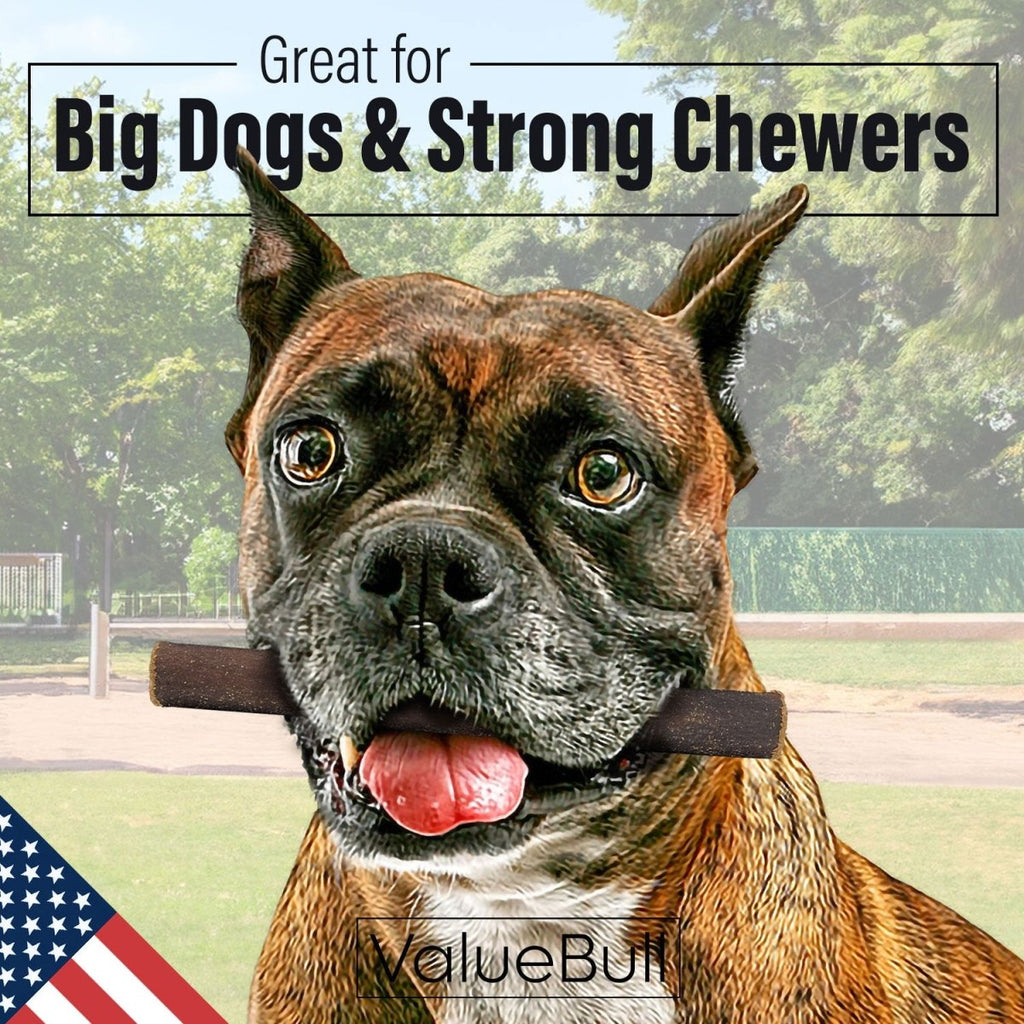 ValueBull USA Collagen Sticks for Dogs, 6 Inch Thick Chews, Natural Long-Lasting Dog Treats, 25 Count