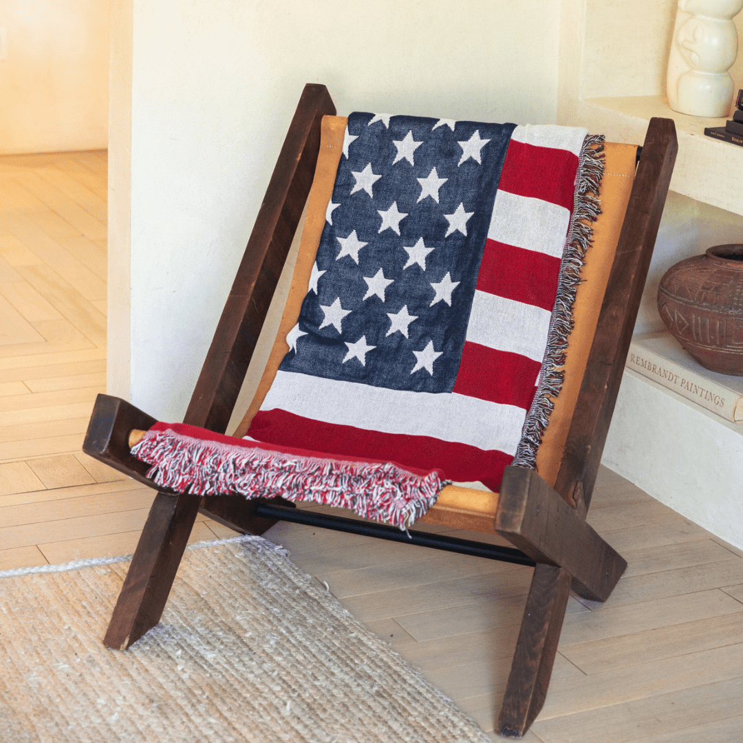 USA Flag Woven Throw Blanket - PhishStones Products