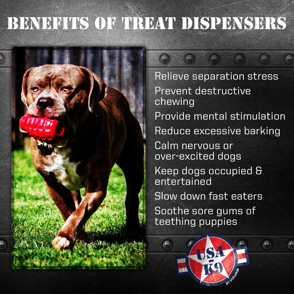 USA - K9 Grenade Shaped eDispenser Durable Dog Chew Toy & Treat Dispenser - Magnum Black - PhishStones Products