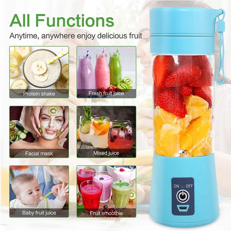 USB Electric Juicer Mini Portable Blender Electric Usb Juice Maker Juicer Bottle Blender Grinder Mixer Rechargeable Juicer Bottle Fruit Mixers Fruit Extractors Multifunction Juice Maker Machine Blender Smoothies - PhishStones Products