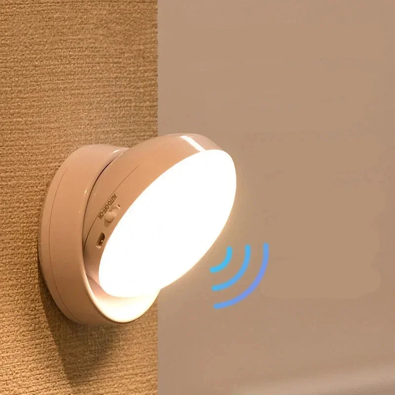 USB Rechargeable LED Motion Sensor Night Light – Magnetic 360° Rotating for Closet, Wardrobe, Cabinet, Bedside - PhishStones Products
