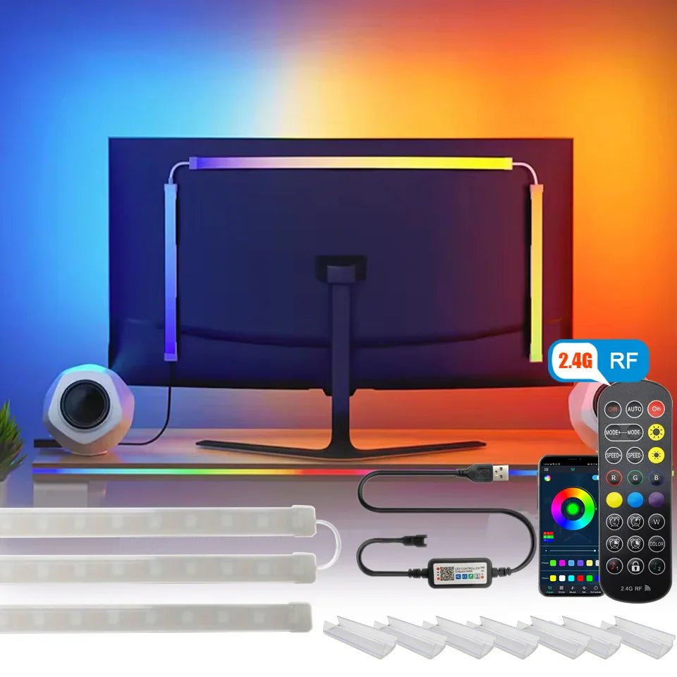 USB RGBIC LED Strip Lights for PC Monitor, App Controlled Gaming Backlight with Music Sync, 24 to 34 Inch Computer Screen LED Lighting for Gaming Room Decor - PhishStones Products