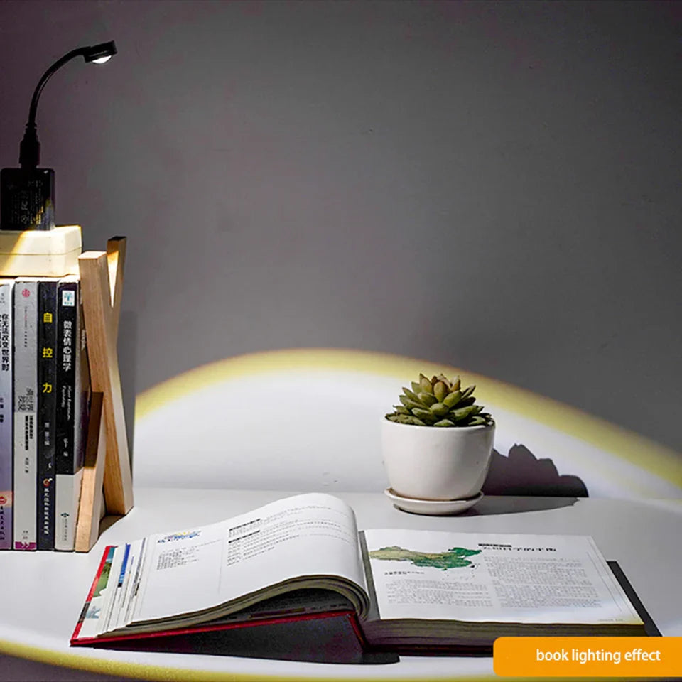 USB Sunset LED Lamp Rainbow Neon Night Light Projector, Bedroom & Photography Mood Light for Home Decor - PhishStones Products