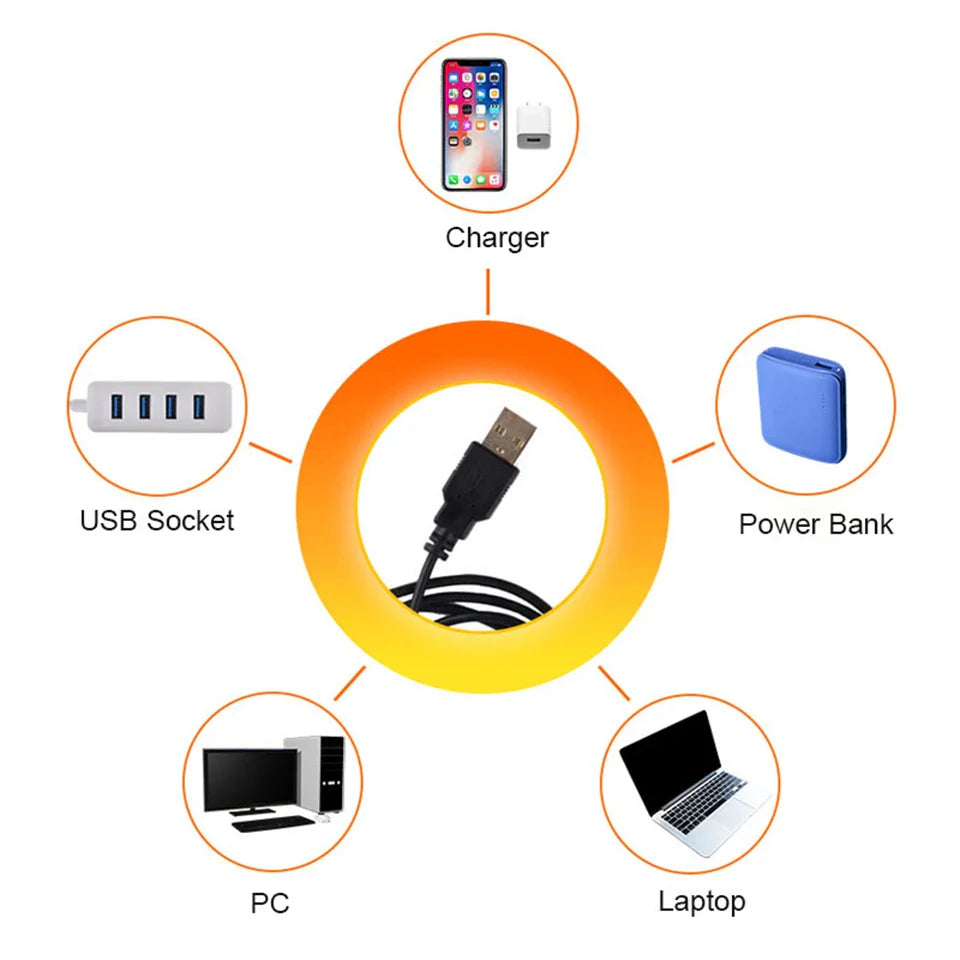 USB Sunset LED Lamp Rainbow Neon Night Light Projector, Bedroom & Photography Mood Light for Home Decor - PhishStones Products