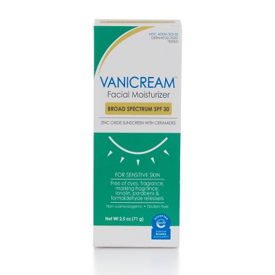Vanicream Facial Moisturizer SPF 30 Zinc Oxide Mineral Sunscreen for Sensitive Skin 2.5oz - Imperfect Box - PhishStones Products