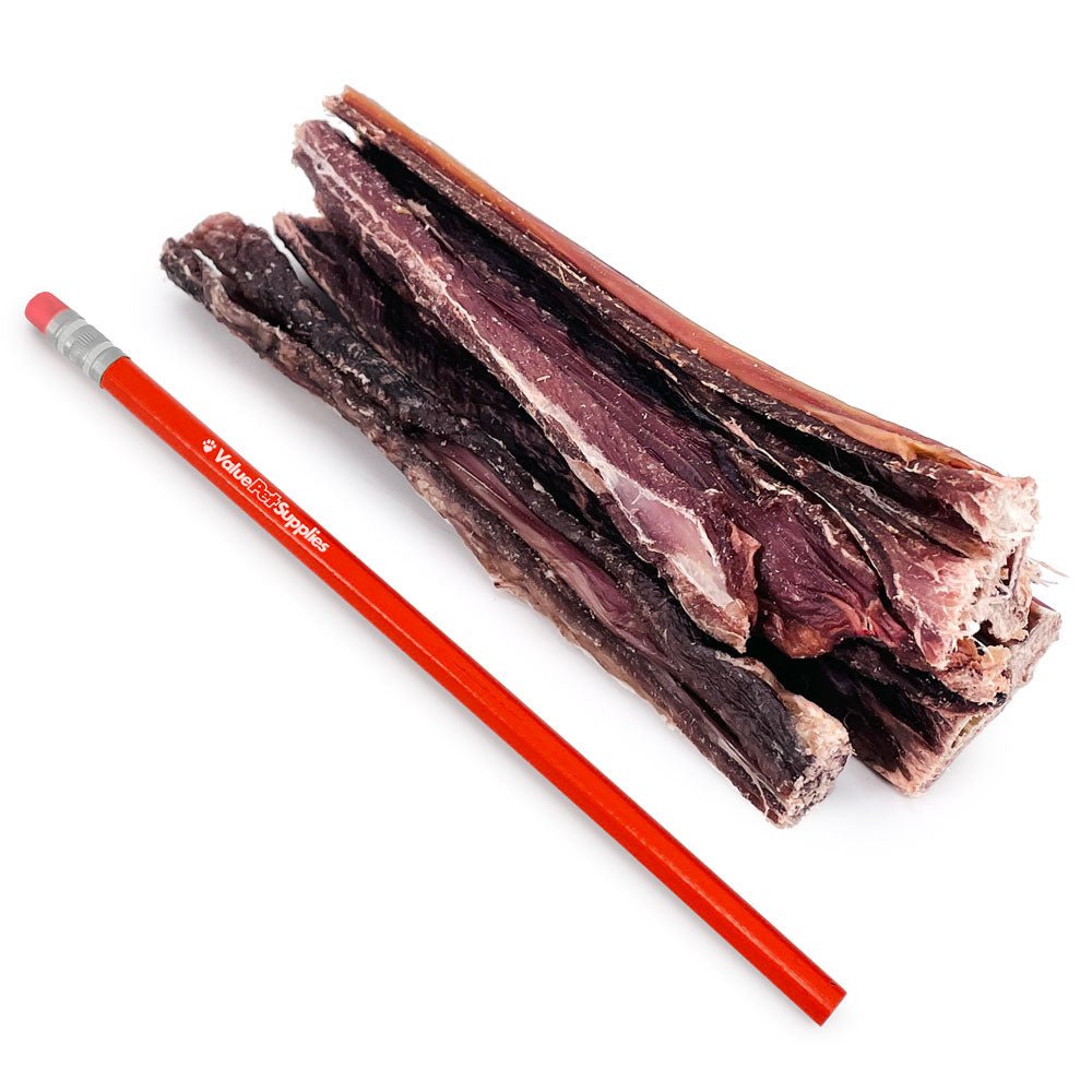 ValueBull Beef Jerky Gullet Sticks, Premium Dog Chews, 5-6 Inch, 25 Count