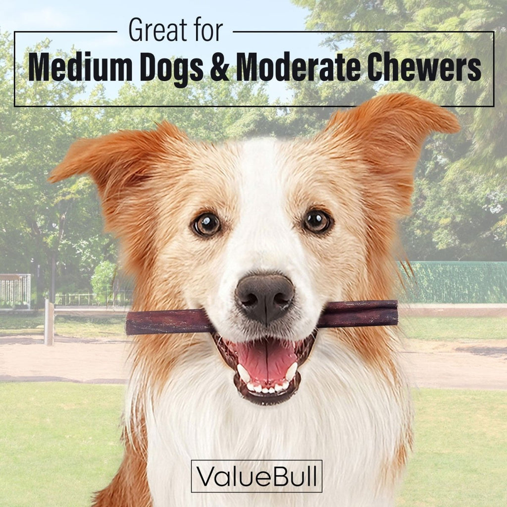 ValueBull Collagen Sticks for Dogs, 6 Inch Medium Chews, Natural Long-Lasting Dog Treats, 50 Count