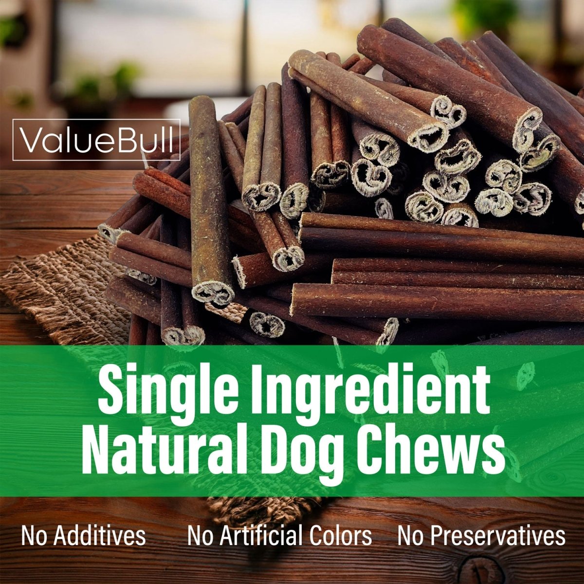 ValueBull Collagen Sticks for Dogs, 6 Inch Medium Chews, Natural Long-Lasting Dog Treats, 50 Count