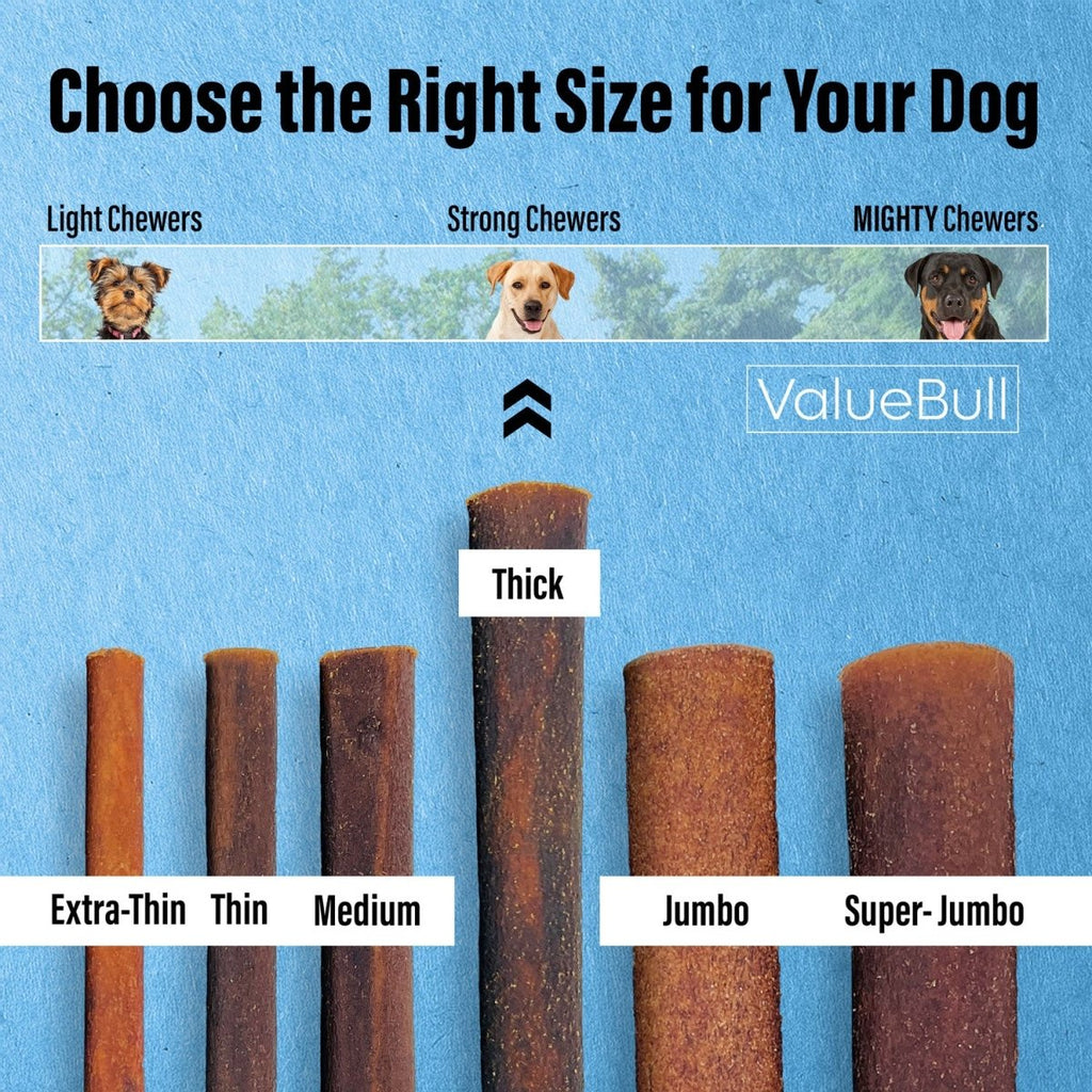 ValueBull Collagen Sticks for Dogs, 6 Inch Thick Chews, Natural Long-Lasting Dog Treats, 50 Count