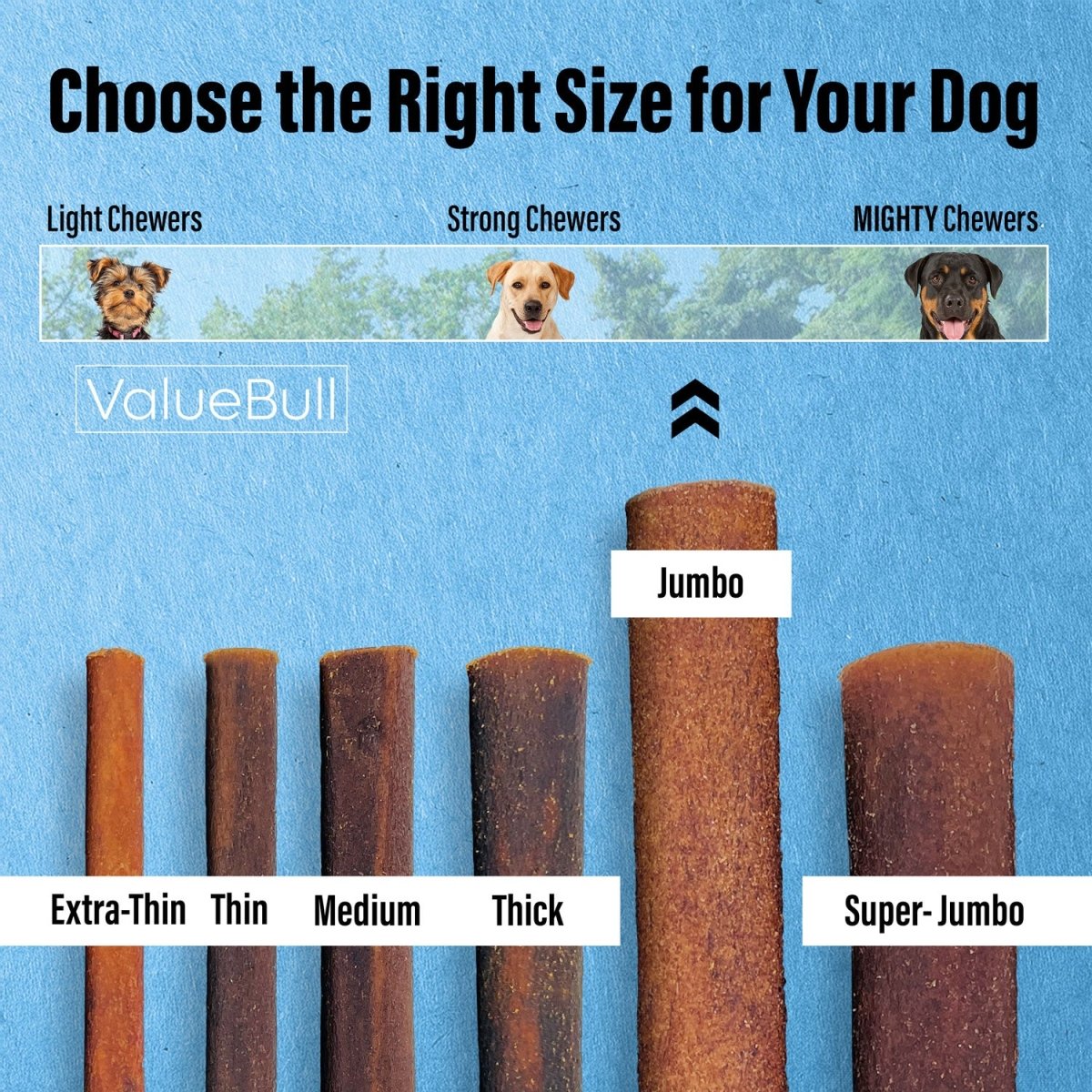 ValueBull Collagen Sticks for Dogs, 12 Inch Jumbo Chews, Natural Long-Lasting Dog Treats, 10 Count