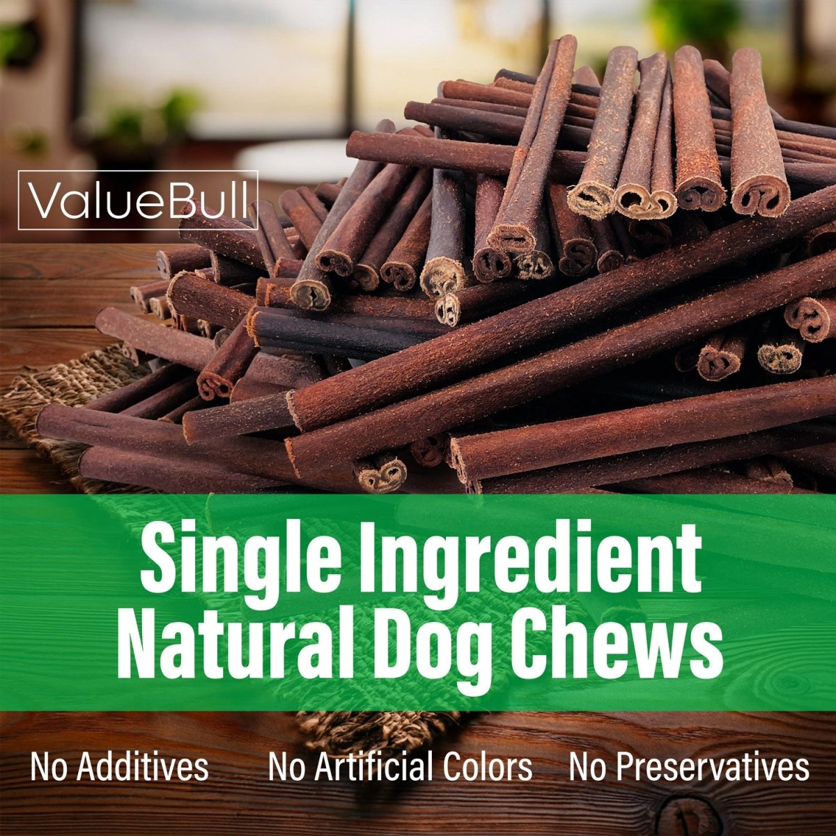 ValueBull Collagen Sticks for Dogs, 12 Inch Medium Chews, Natural Long-Lasting Dog Treats, 25 Count