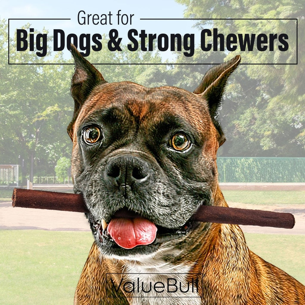 ValueBull Collagen Sticks for Dogs, 12 Inch Thick Chews, Natural Long-Lasting Dog Treats, 25 Count