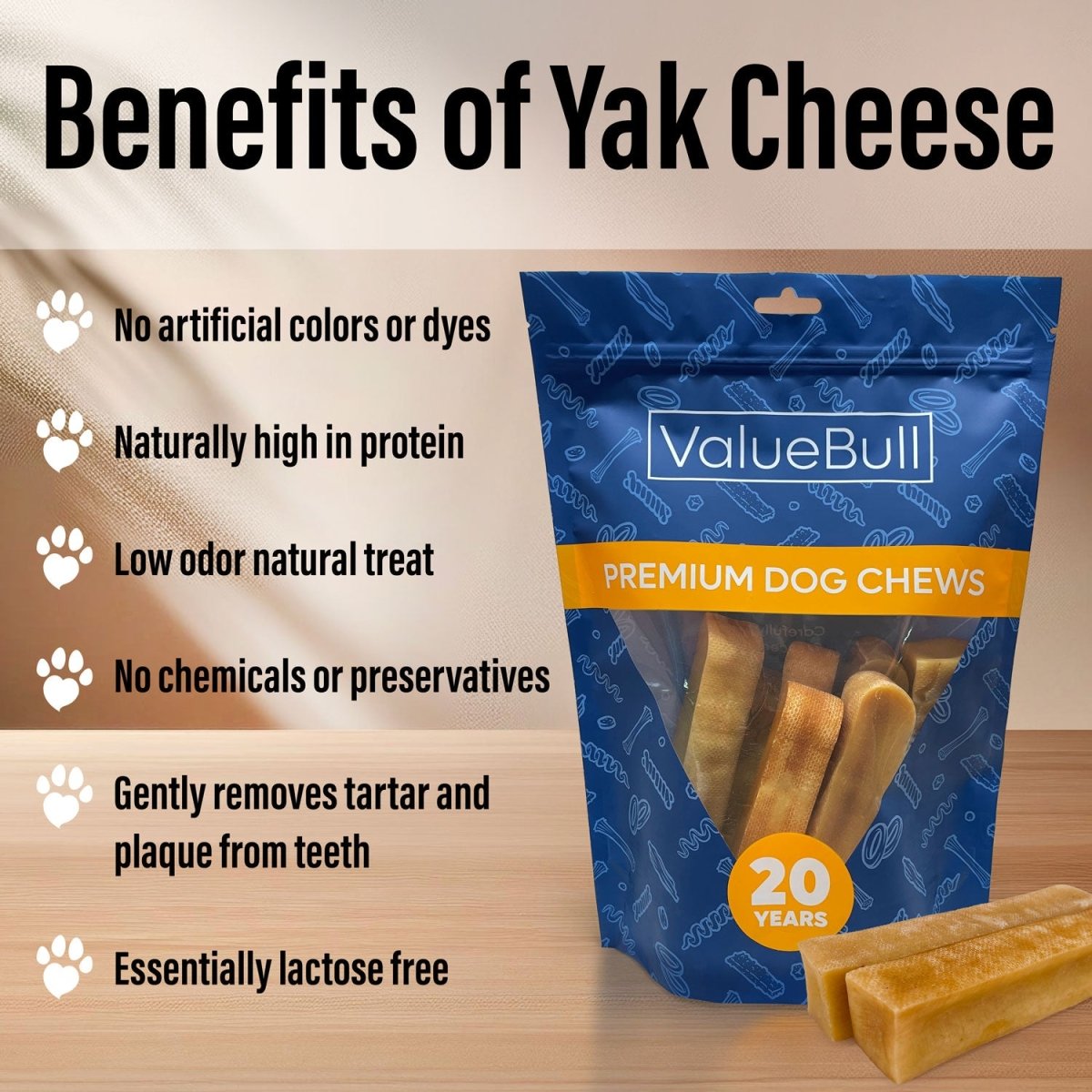 ValueBull Himalayan Yak Cheese Dog Chews, Small, 2 Pound