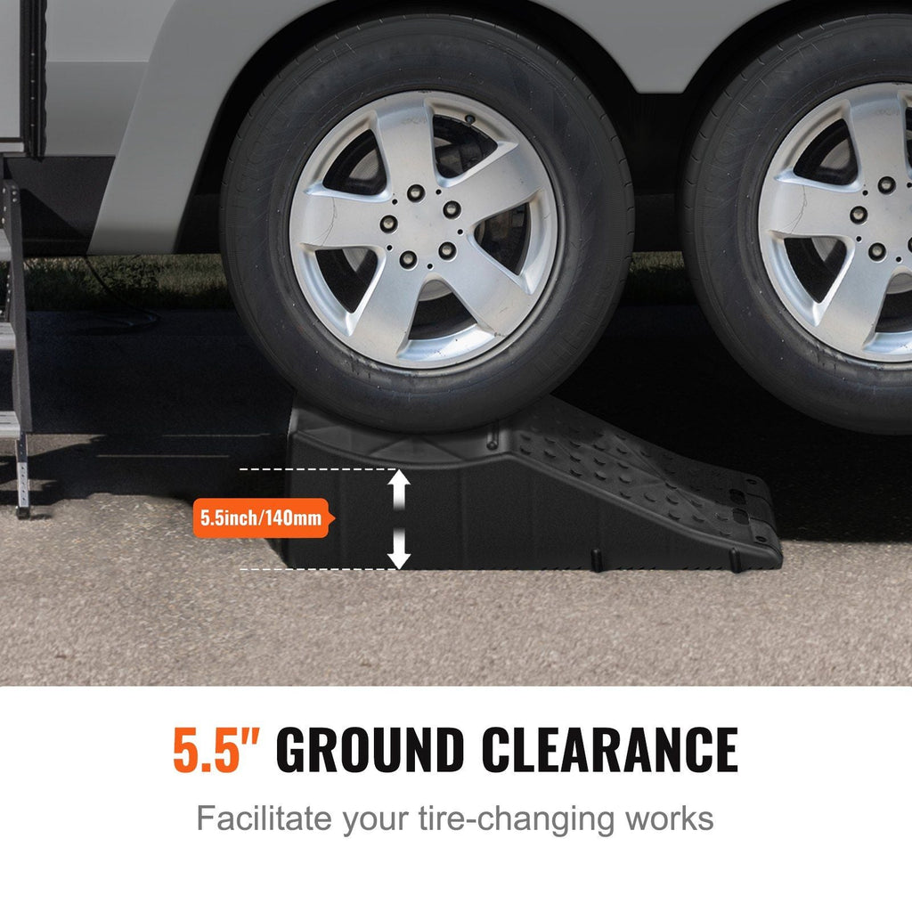Vehicle Ramp, Single Unit Auto Service Ramp, 20000 lbs/9 ton Load Limit, 5.5" Elevation Auto Ramp, Robust Tire Ramp for Routine Car Care and Vehicle Upkeep - PhishStones Products