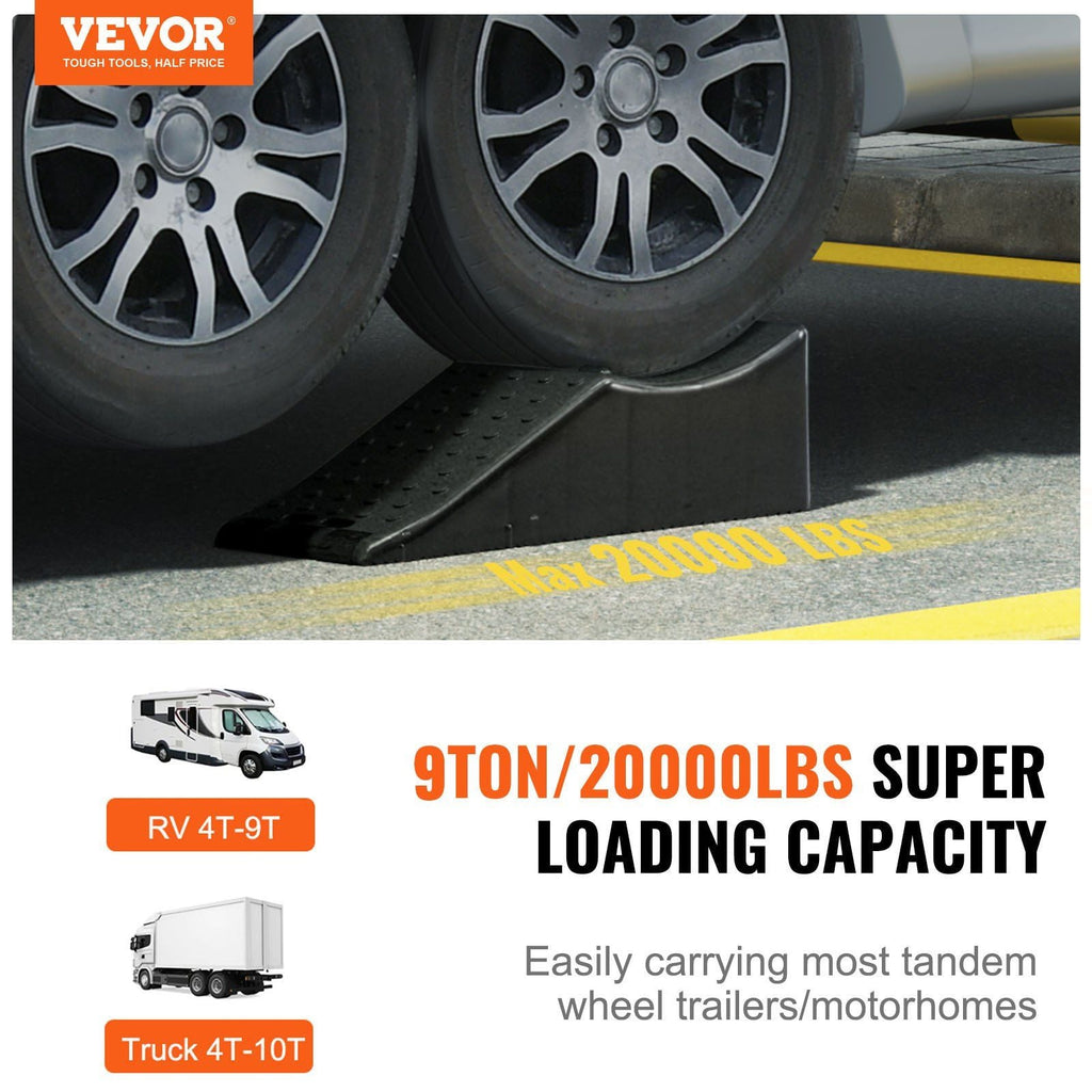 Vehicle Ramp, Single Unit Auto Service Ramp, 20000 lbs/9 ton Load Limit, 5.5" Elevation Auto Ramp, Robust Tire Ramp for Routine Car Care and Vehicle Upkeep - PhishStones Products
