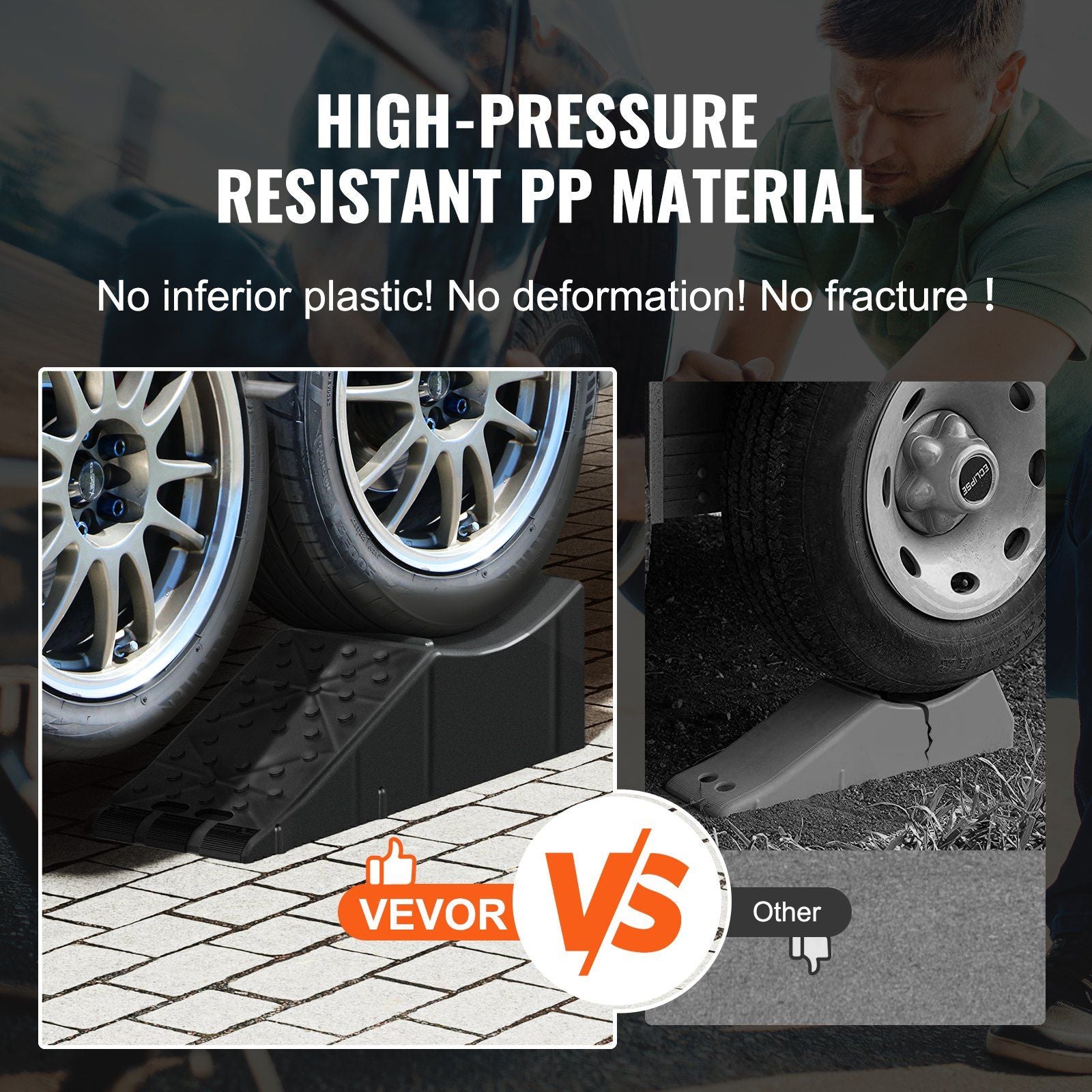 Vehicle Ramp, Single Unit Auto Service Ramp, 20000 lbs/9 ton Load Limit, 5.5" Elevation Auto Ramp, Robust Tire Ramp for Routine Car Care and Vehicle Upkeep - PhishStones Products
