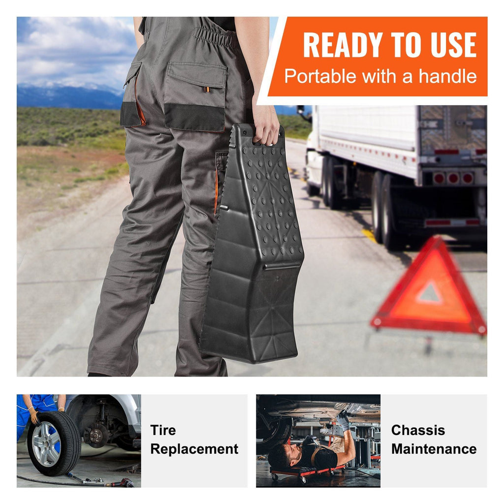 Vehicle Ramp, Single Unit Auto Service Ramp, 20000 lbs/9 ton Load Limit, 5.5" Elevation Auto Ramp, Robust Tire Ramp for Routine Car Care and Vehicle Upkeep - PhishStones Products