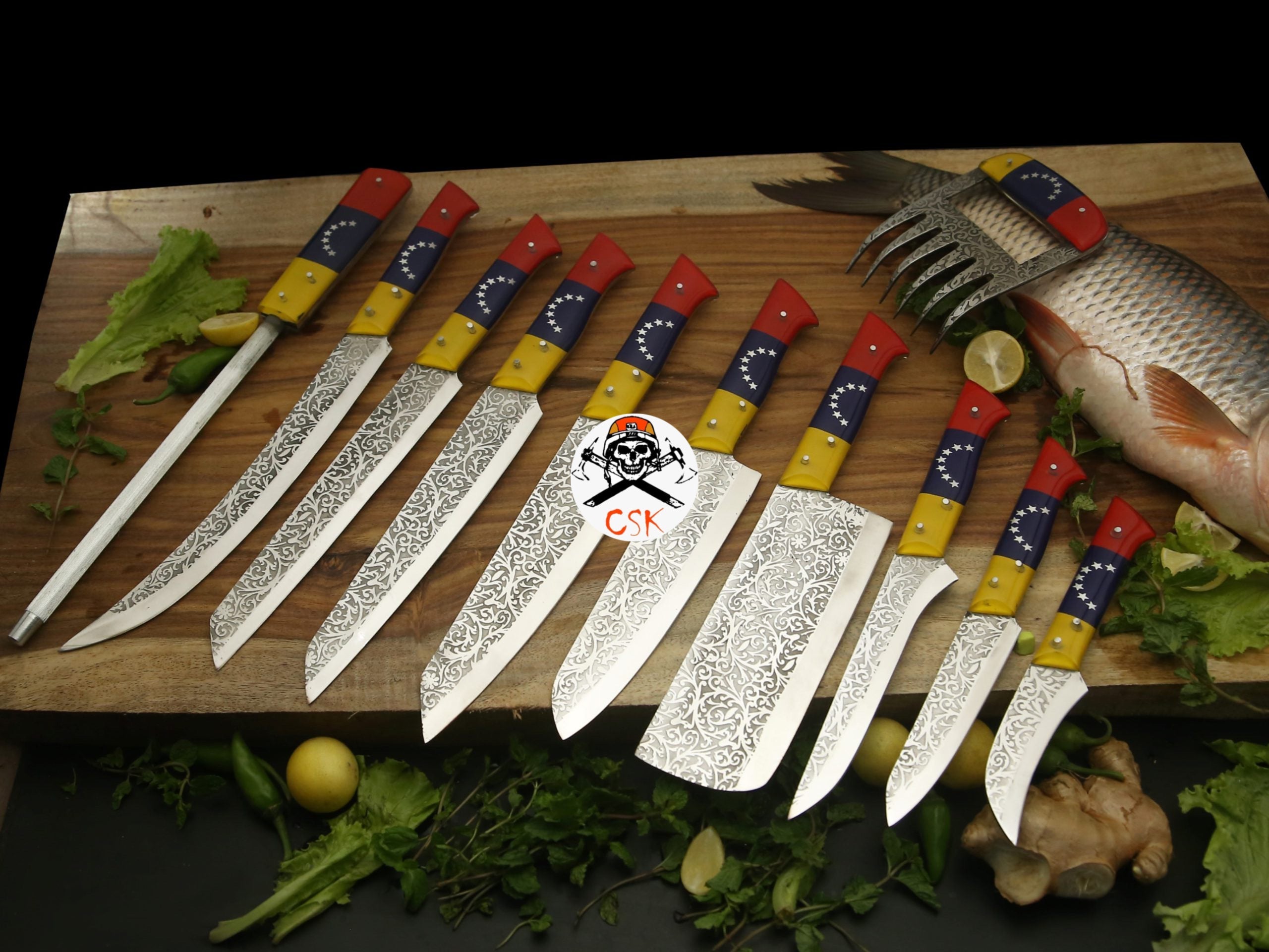 Venezuela Chef Knives with Etching - PhishStones Products