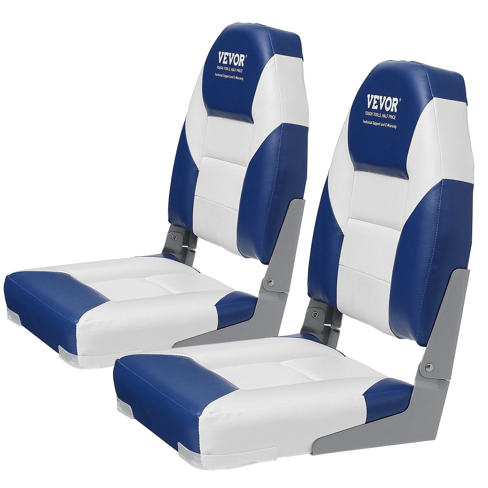 VEVOR Boat Seats, 21.85" High Back Boat Seat, Folding Boat Chair with Thickened Sponge Padding and Hinge, Fold - Down Boat Captain Chairs for Fishing Boat, Sightseeing Boat, Speedboat, Canoe, 2 - Pack - PhishStones Products