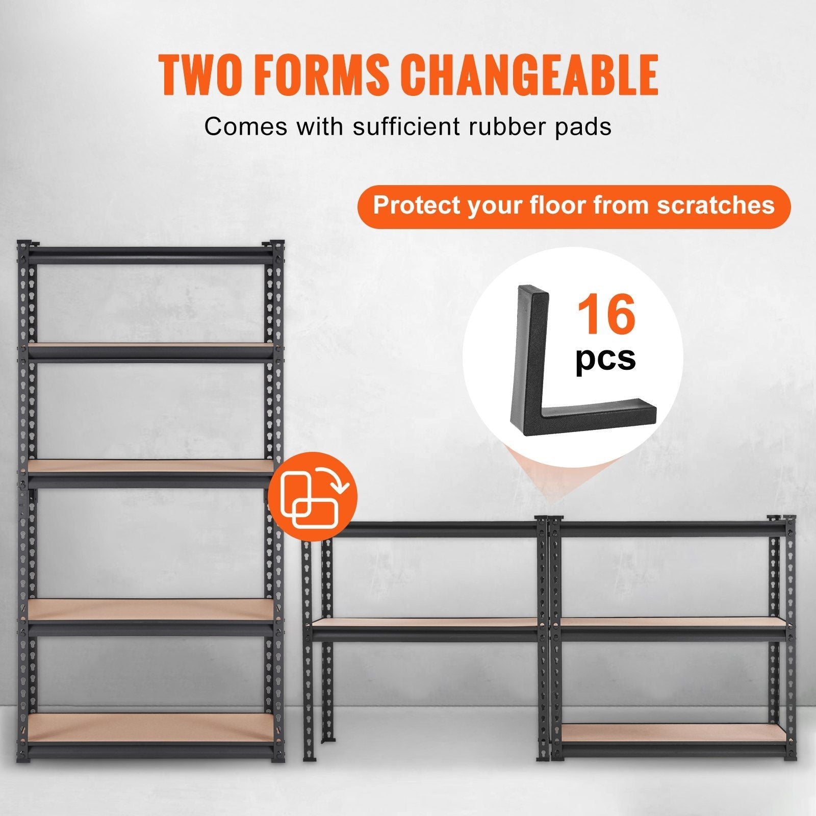 VEVOR Storage Shelving Unit, 5 - Tier Adjustable, 2000 lbs Capacity, Heavy Duty Garage Shelves Metal Organizer Utility Rack, Black, 30" L x 12" W x 60" H for Kitchen Pantry Basement Bathroom Laundry - PhishStones Products