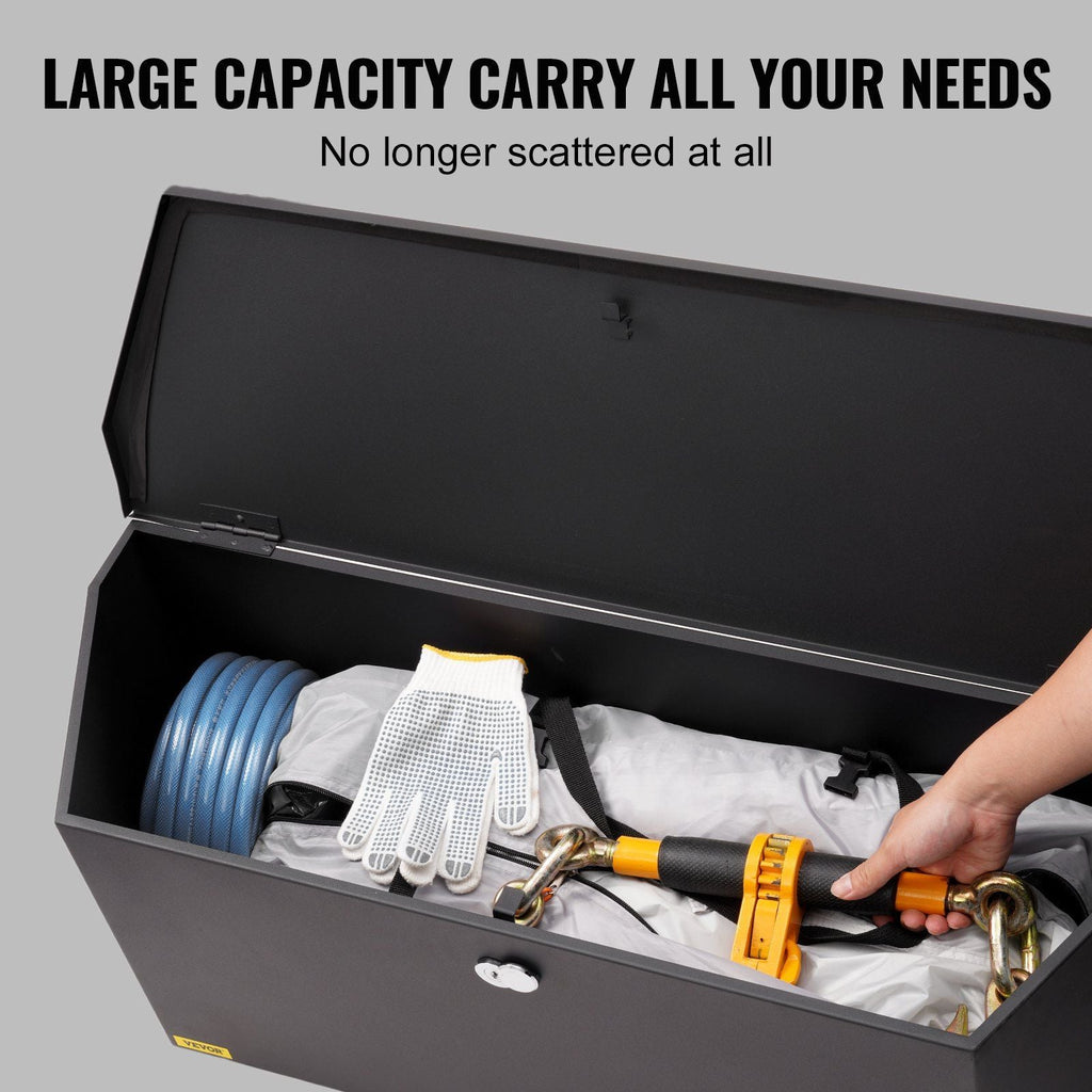 VEVOR Trailer Tongue Box, Carbon Steel Tongue Box Tool Chest, Heavy Duty Trailer Box Storage with Lock and Keys, Utility Trailer Tongue Tool Box for Pickup Truck Bed, RV Trailer, 36"x12"x12" - PhishStones Products
