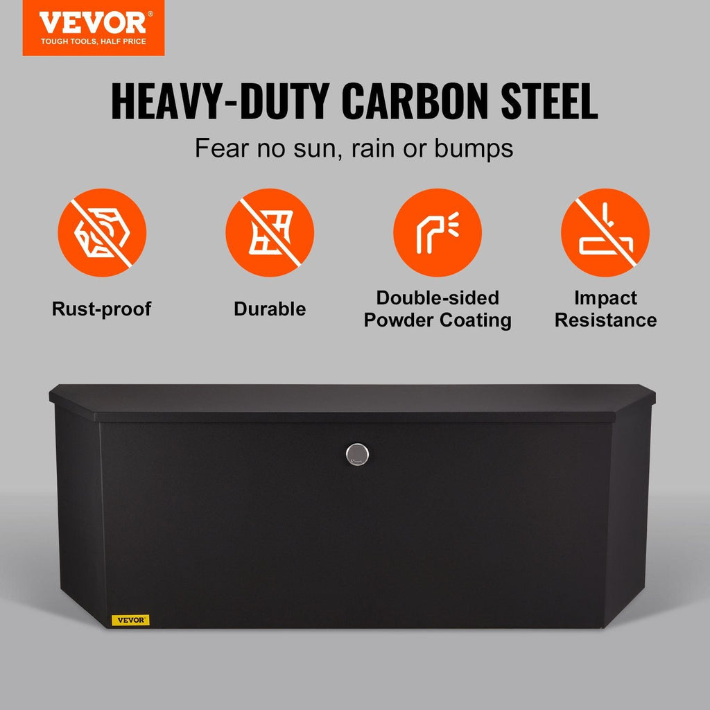 VEVOR Trailer Tongue Box, Carbon Steel Tongue Box Tool Chest, Heavy Duty Trailer Box Storage with Lock and Keys, Utility Trailer Tongue Tool Box for Pickup Truck Bed, RV Trailer, 36"x12"x12" - PhishStones Products