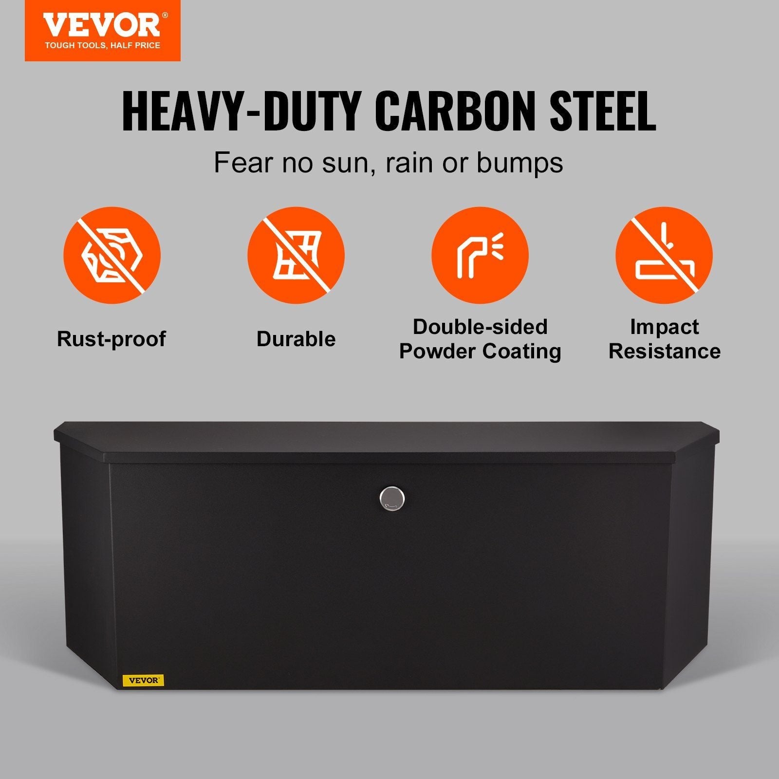 VEVOR Trailer Tongue Box, Carbon Steel Tongue Box Tool Chest, Heavy Duty Trailer Box Storage with Lock and Keys, Utility Trailer Tongue Tool Box for Pickup Truck Bed, RV Trailer, 36"x12"x12" - PhishStones Products