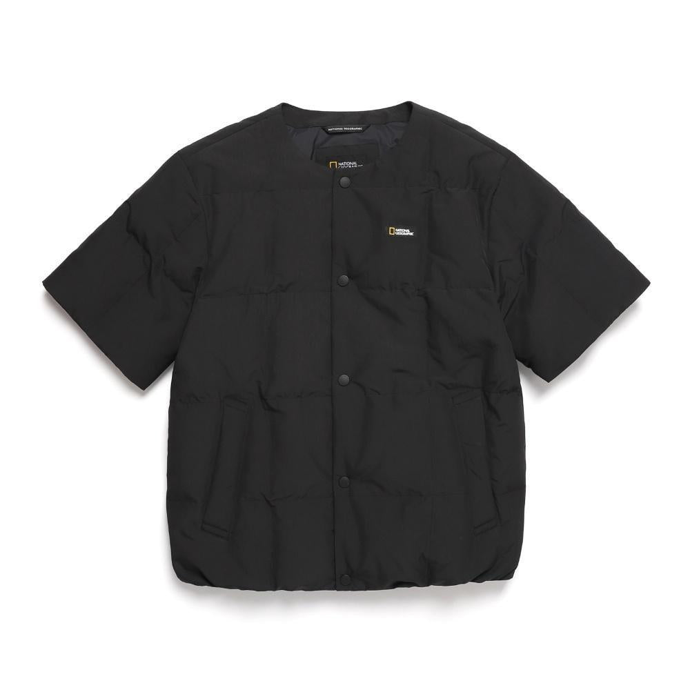 Riize 24Fw Heron Collection - U-Neck Lightweight Goose Down Short-Sleeved Jumper Carbon Black
