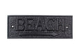 Rustic Black Cast Iron Beach Sign 9""