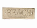 Aged White Cast Iron Beach Sign 9""