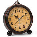 Vintage Hangable Battery Alarm Clock Metal Night Light Super Silent Table Desk Quartz Clock Time For Bedroom Bedside Desk Shelf - PhishStones Products