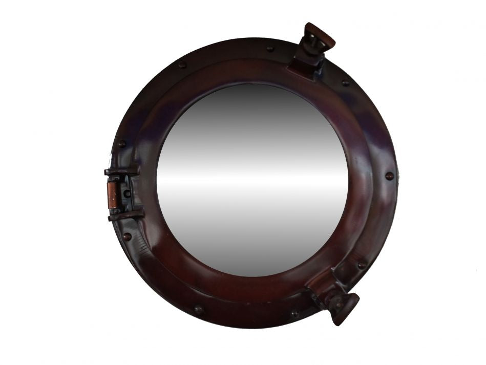 Antique Copper Decorative Ship Porthole Mirror 12""